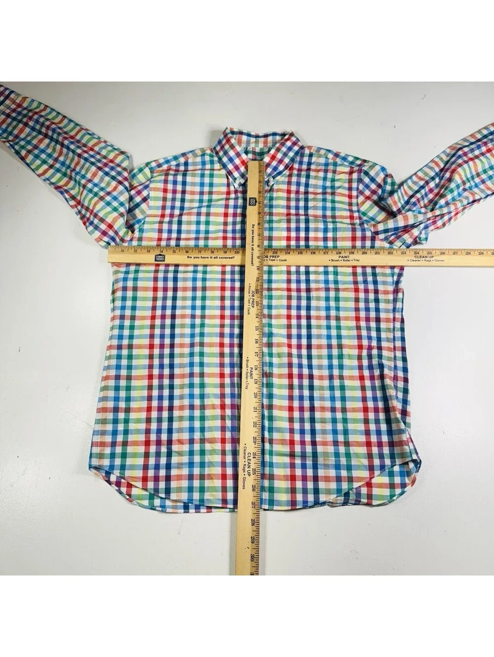 J Crew Lightweight Shirt Long Sleeve Colorful Plaid Slim Fit Men’s Size Large